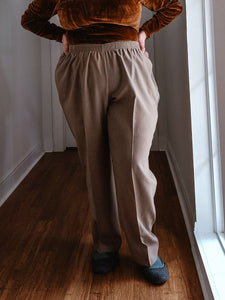 Coffee Trouser Pants | 1X/2X