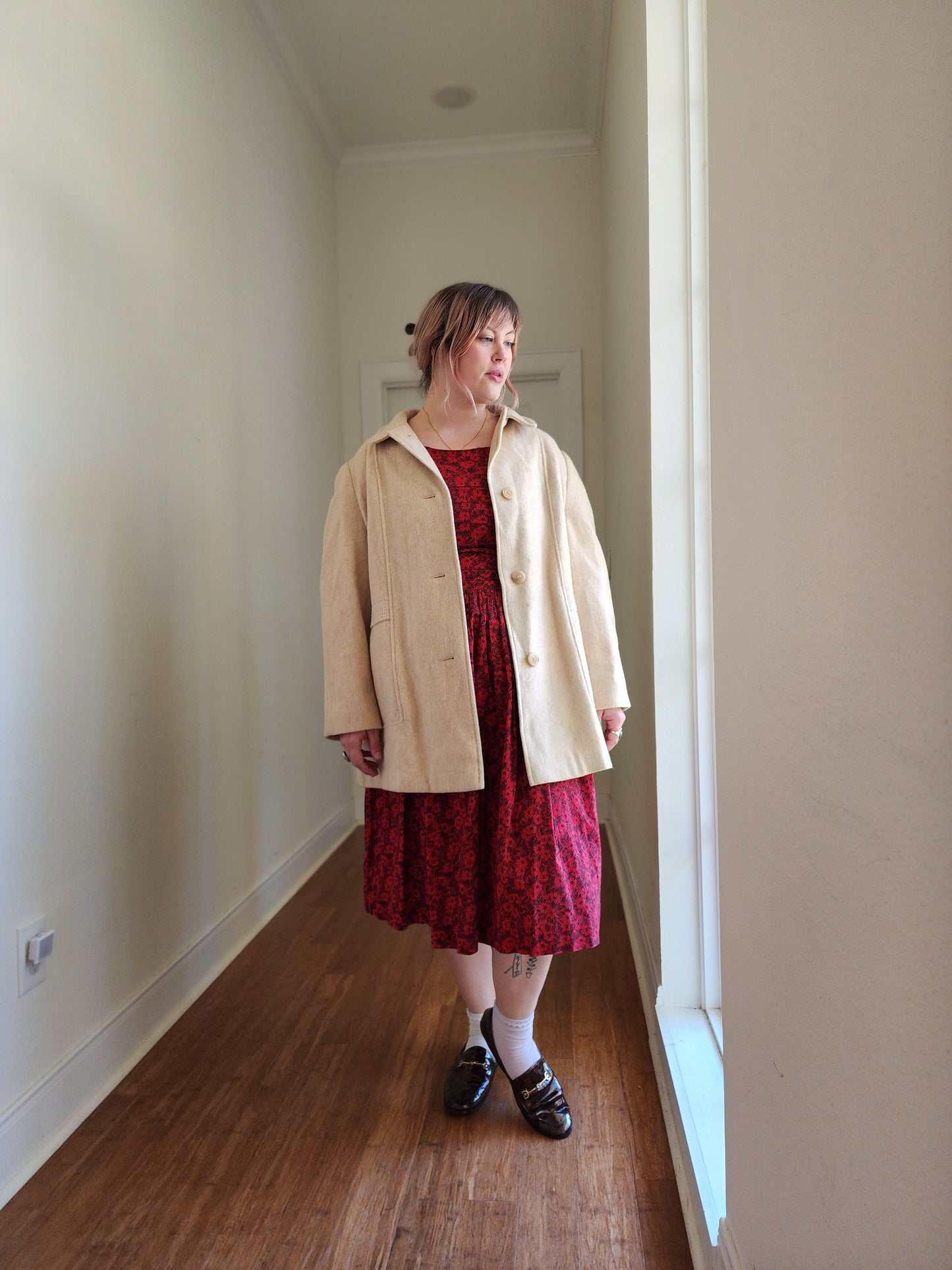 Oatmeal Wool Coat | XL-1X