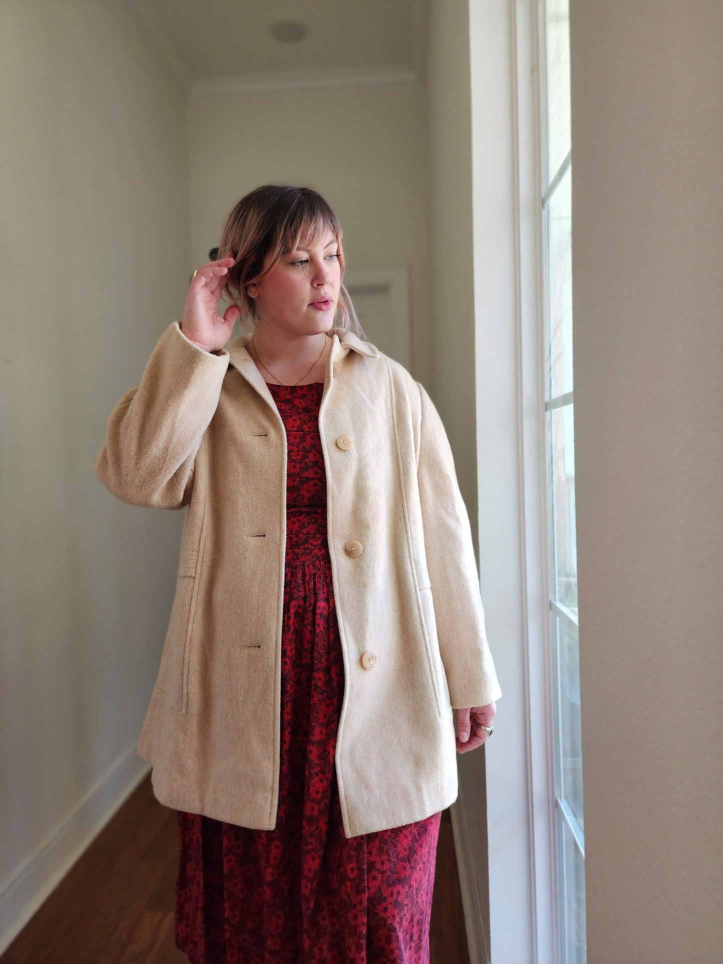 Oatmeal Wool Coat | XL-1X