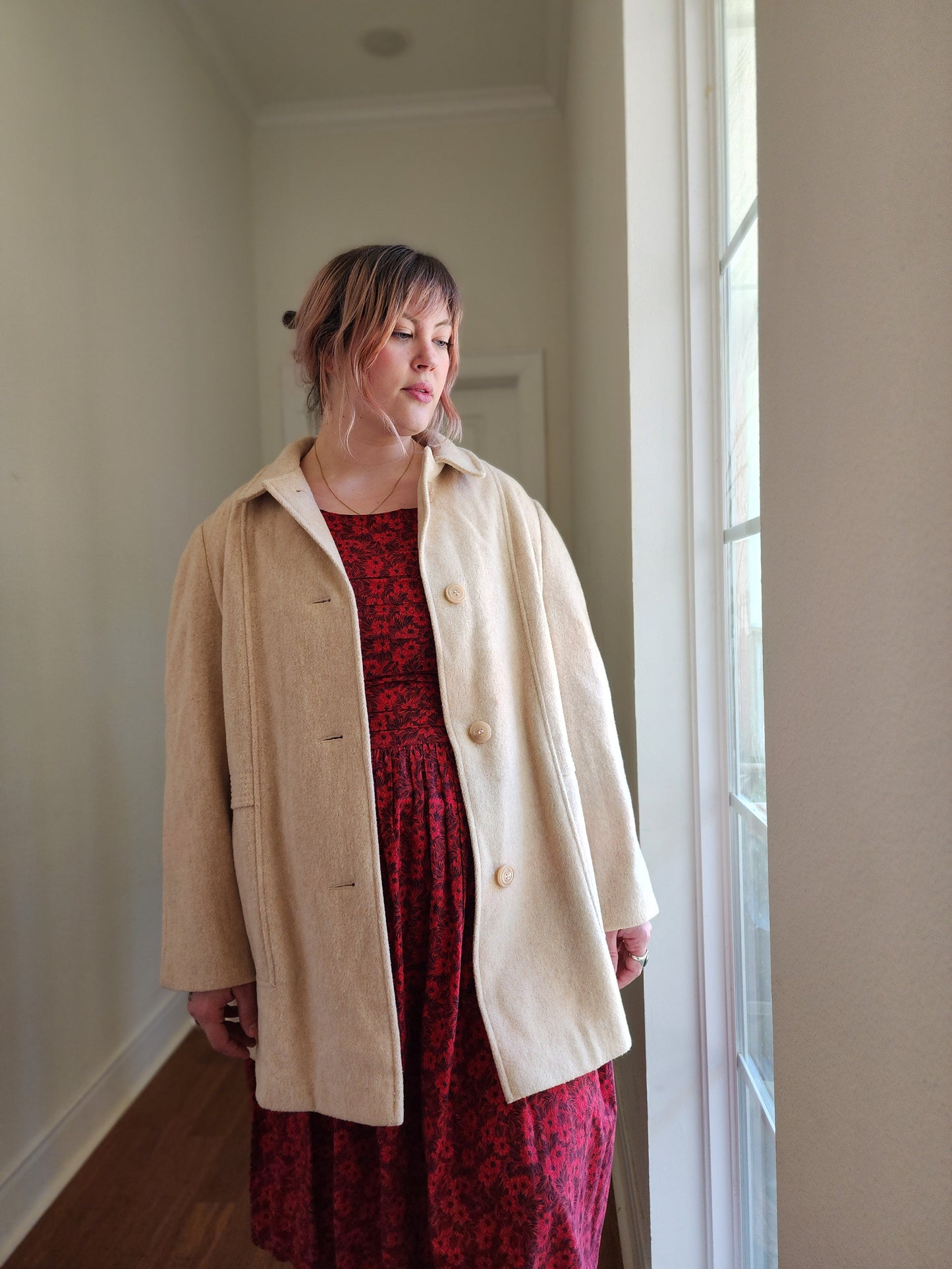 Oatmeal Wool Coat | XL-1X