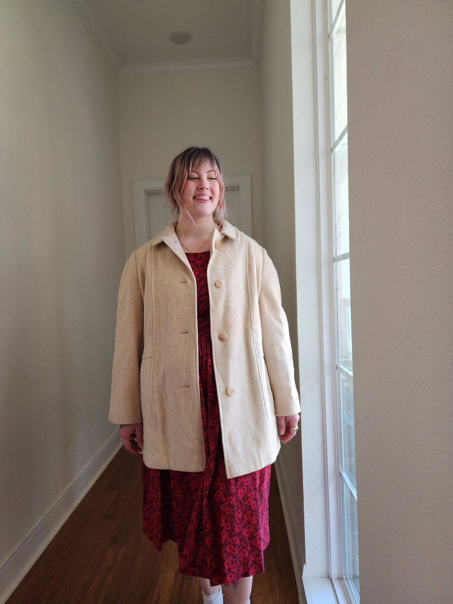 Oatmeal Wool Coat | XL-1X