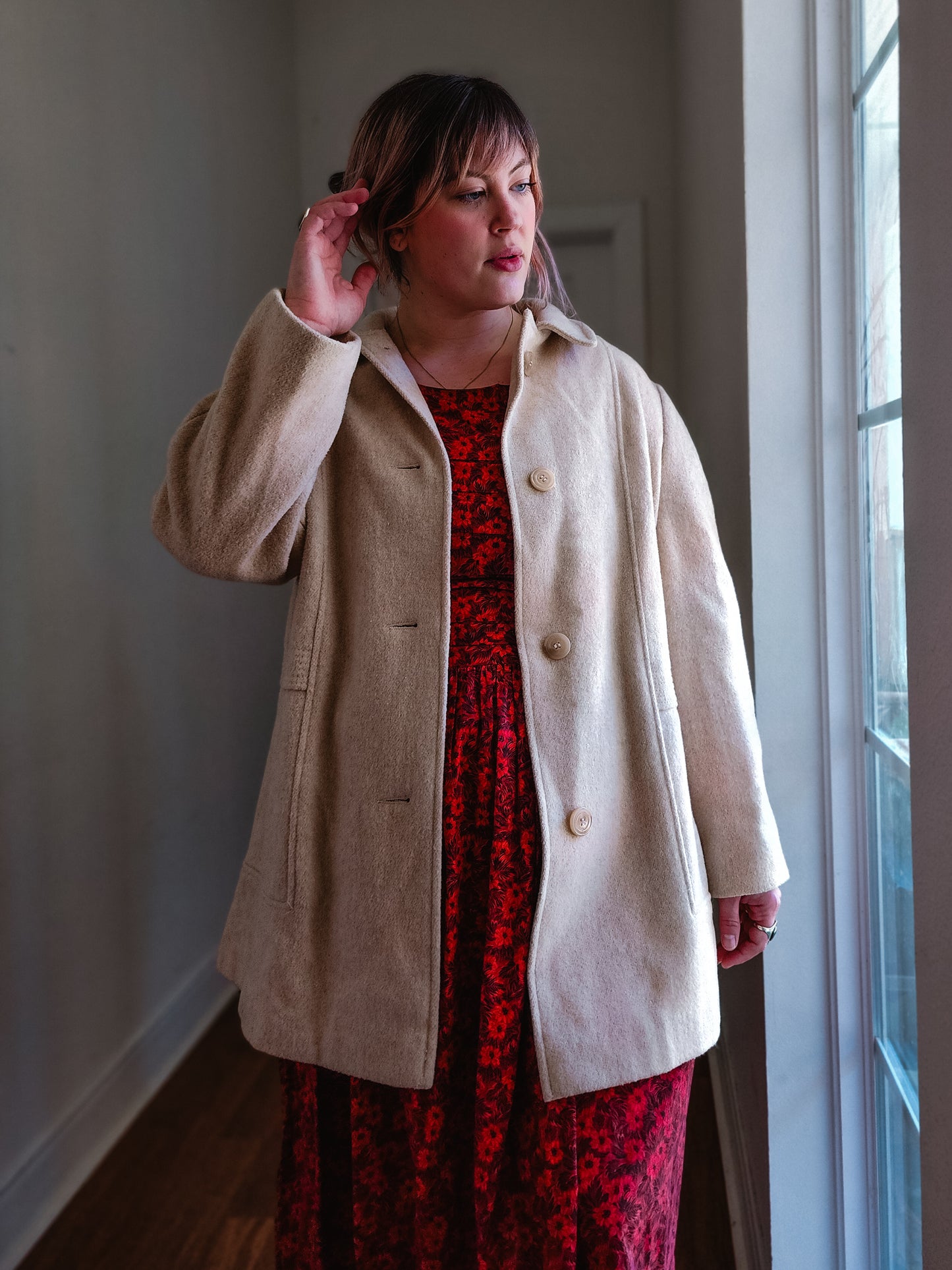 Oatmeal Wool Coat | XL-1X