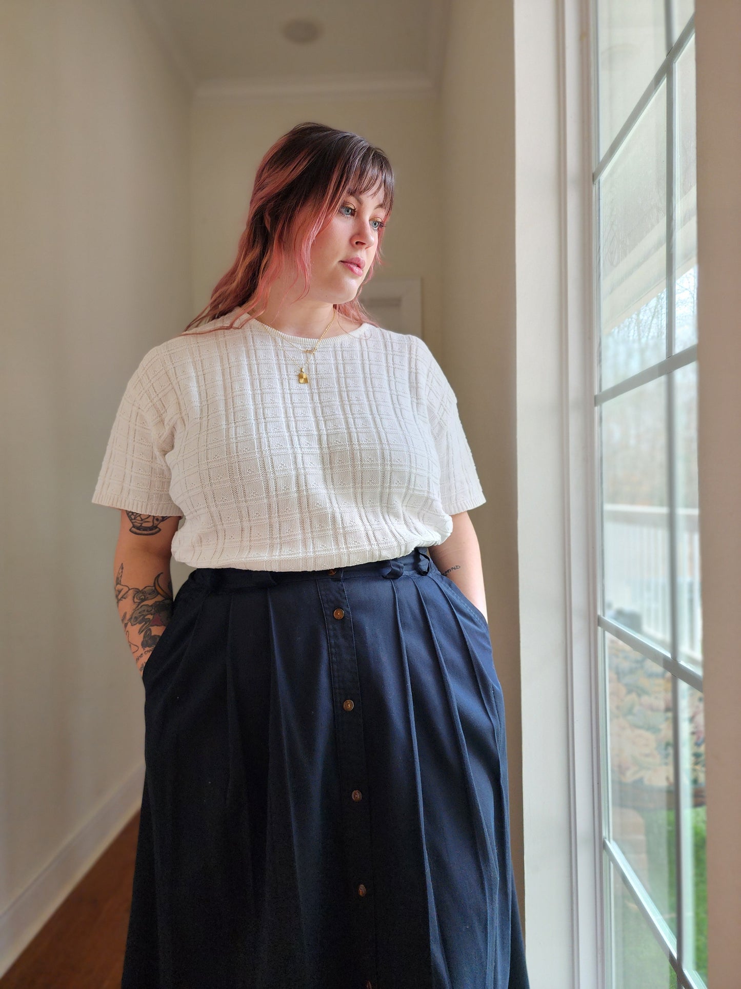 Minimalist Pleated Skirt | XL