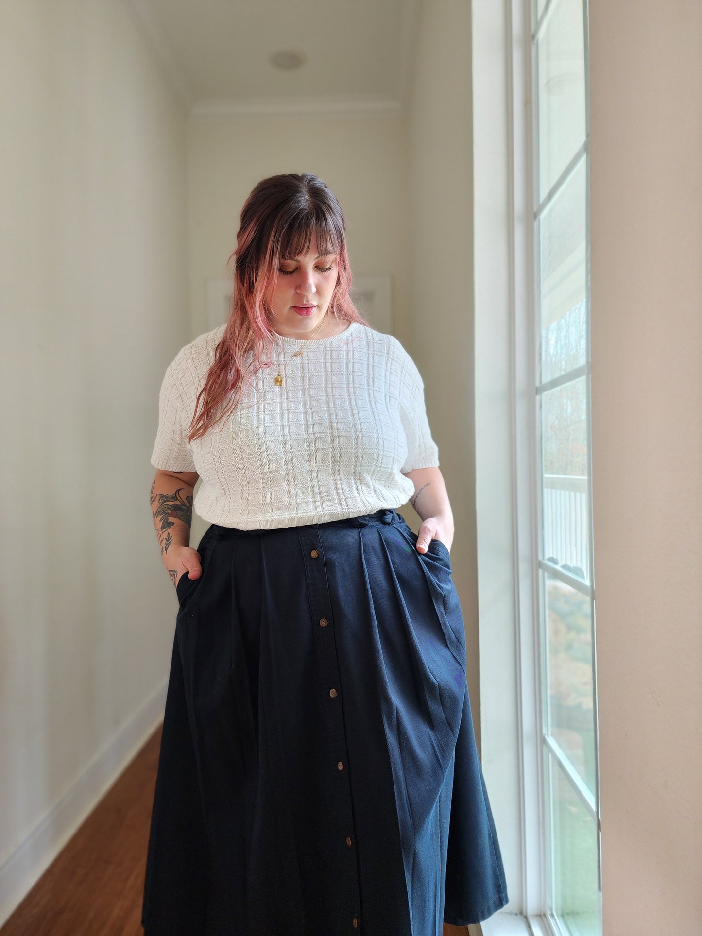 Minimalist Pleated Skirt | XL