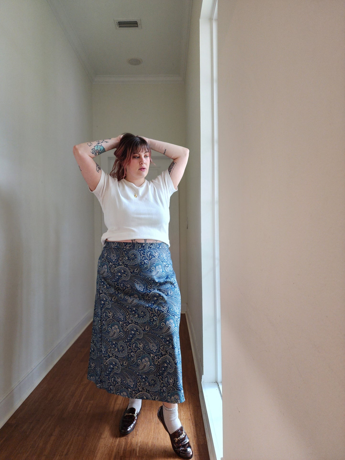 Cerulean Paisley Skirt | XL