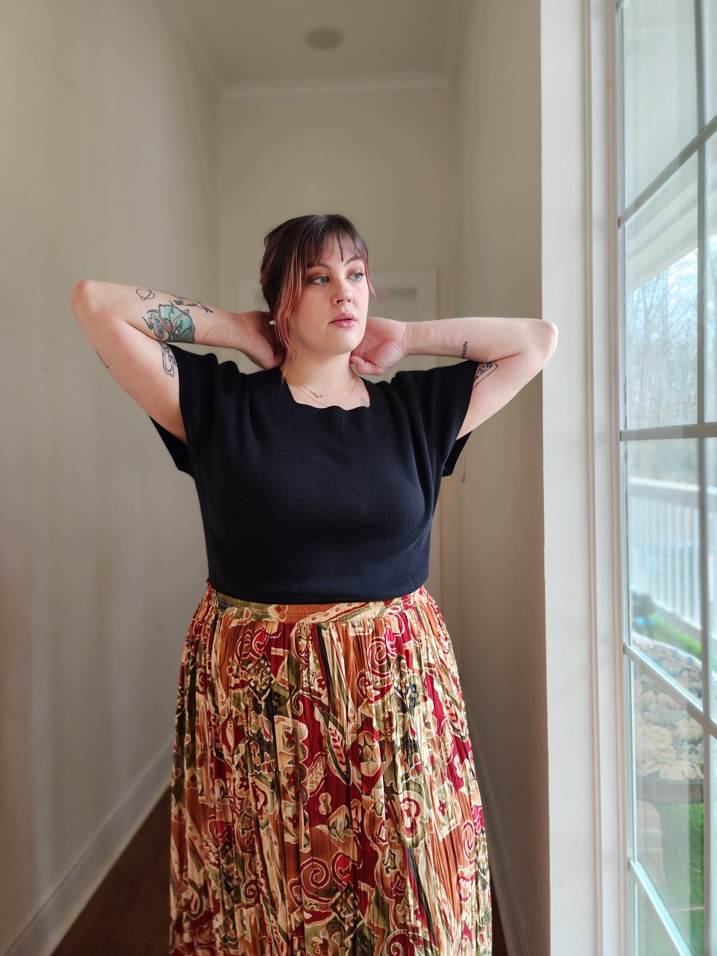 Bohemian Pleated Skirt | XL-1X