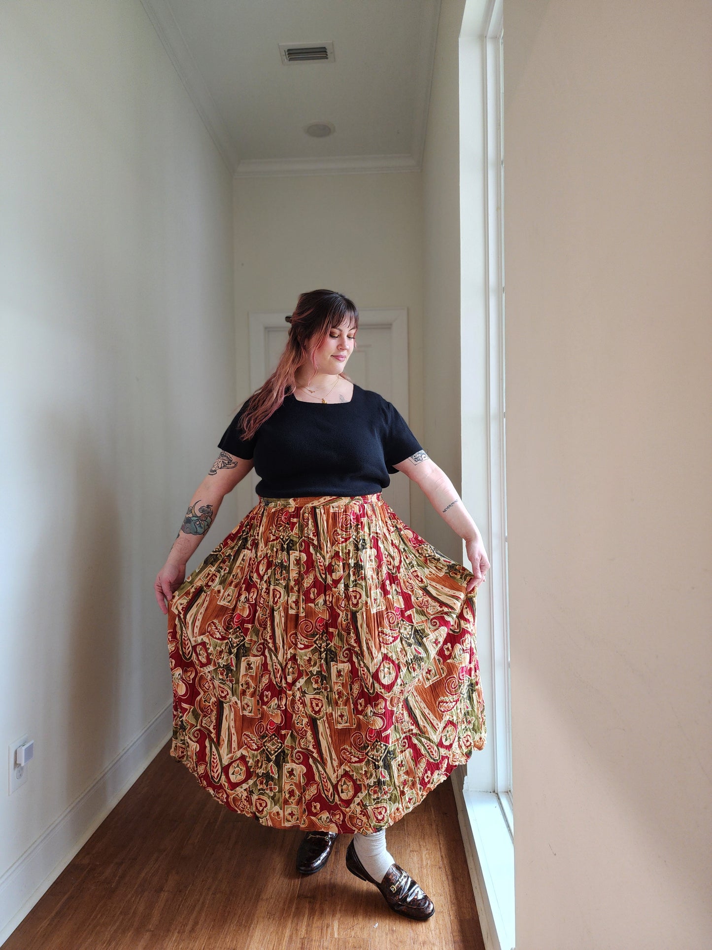 Bohemian Pleated Skirt | XL-1X