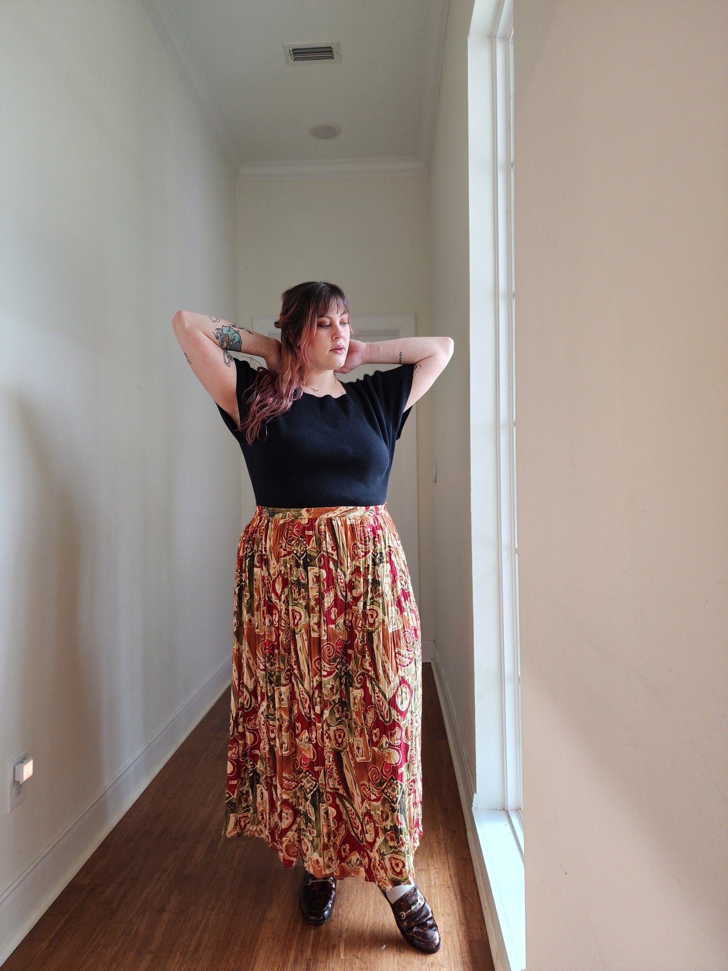 Bohemian Pleated Skirt | XL-1X