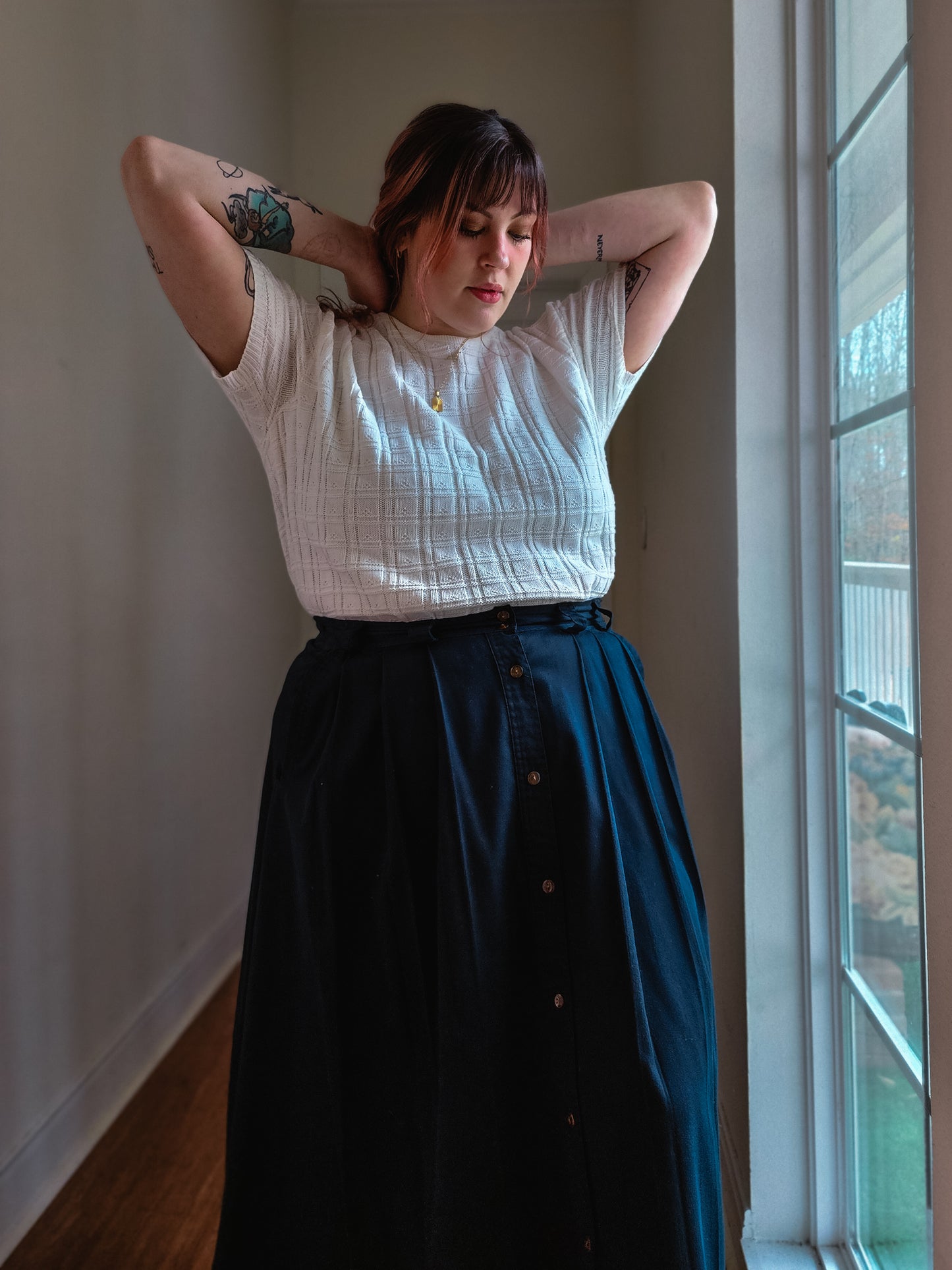 Minimalist Pleated Skirt | XL