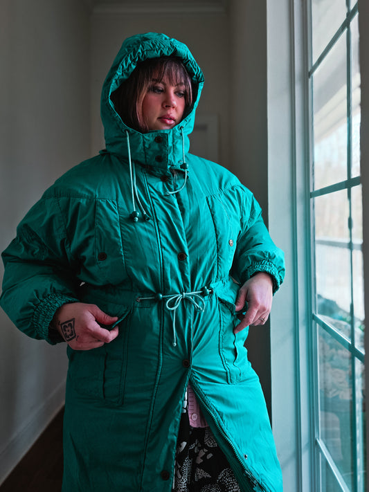 Teal Puffer Coat | L-XL