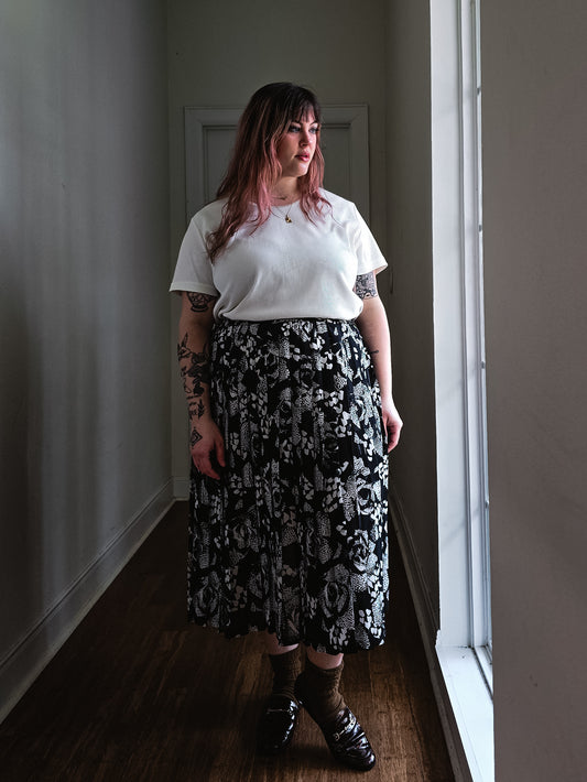 Botanical Pleated Skirt | XL-1X