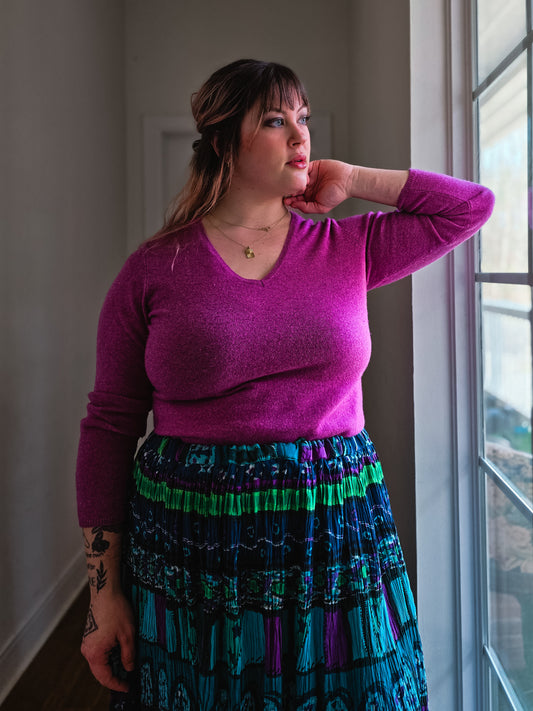 Fuchsia Cashmere Sweater | L