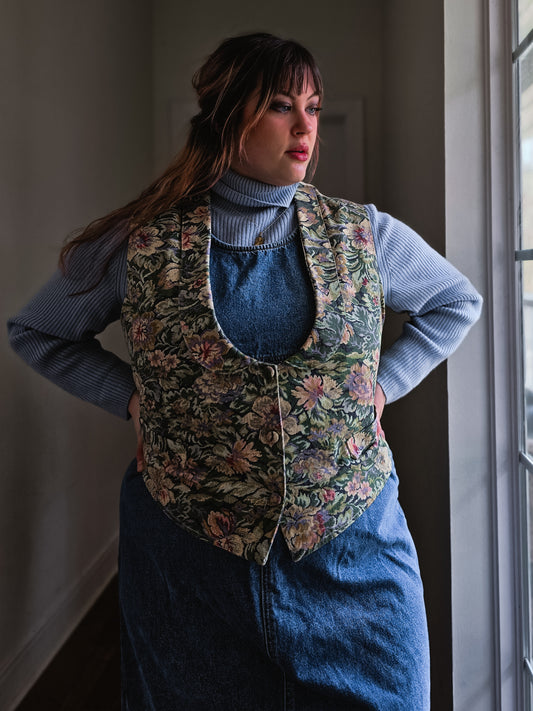 Floral Tapestry Vest | 2X