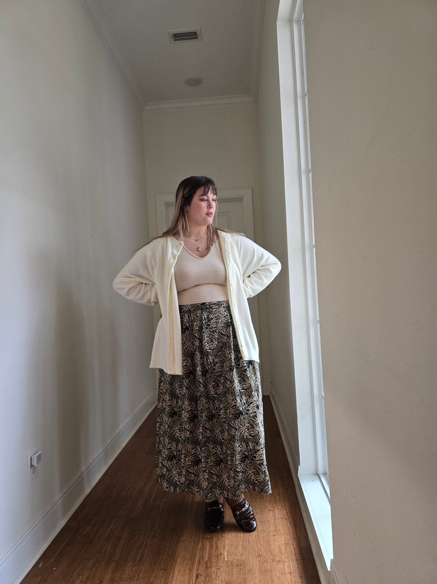 Earthy Botanical Skirt | 2X-3X