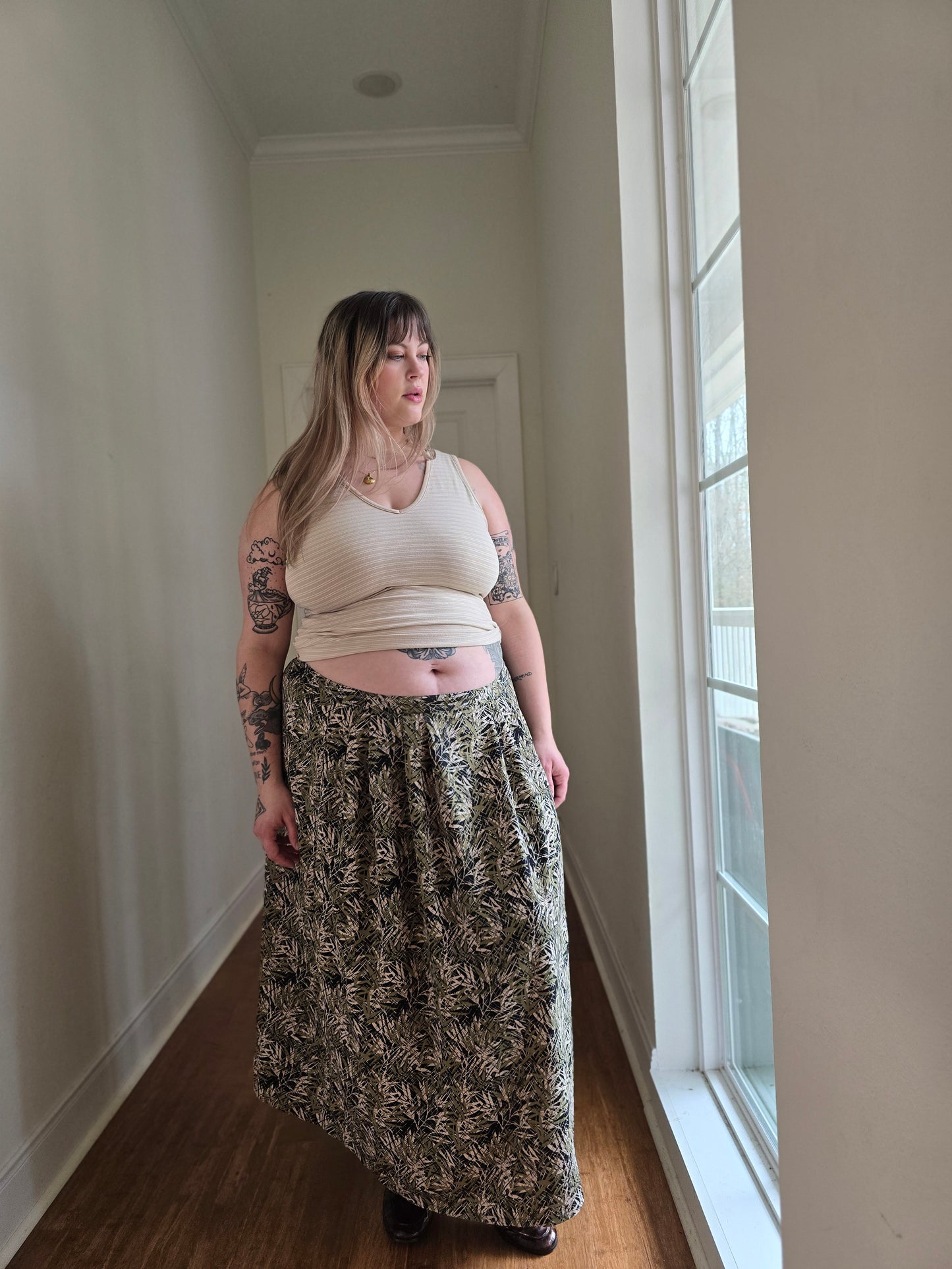 Earthy Botanical Skirt | 2X-3X