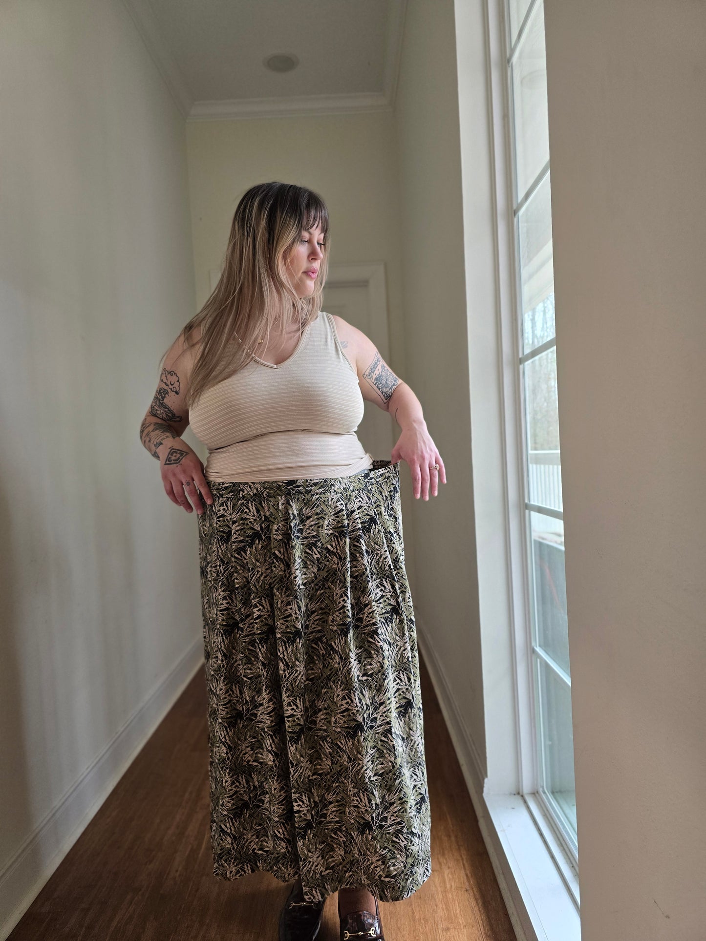 Earthy Botanical Skirt | 2X-3X