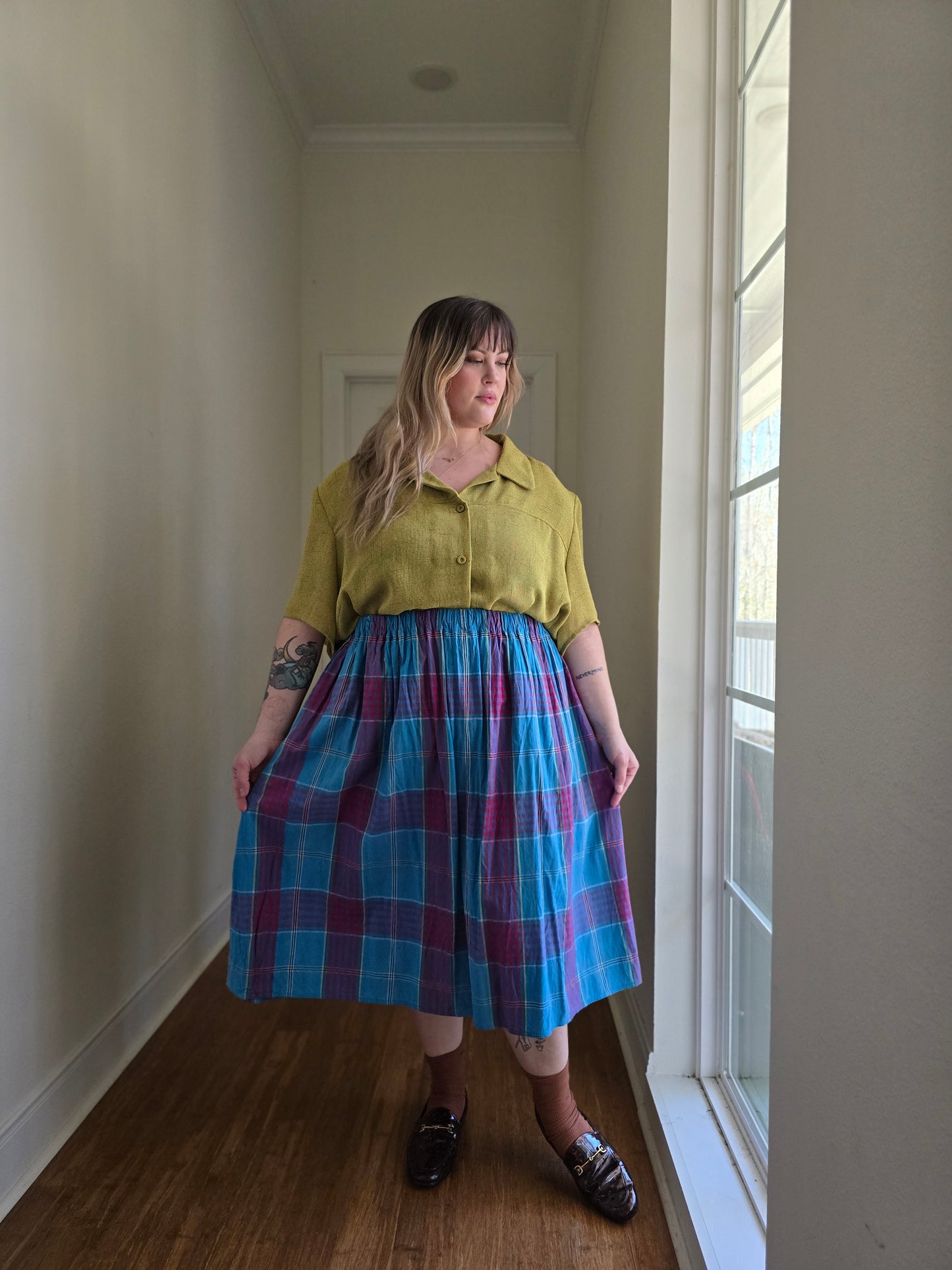 Handmade Plaid Skirt | XL-2X