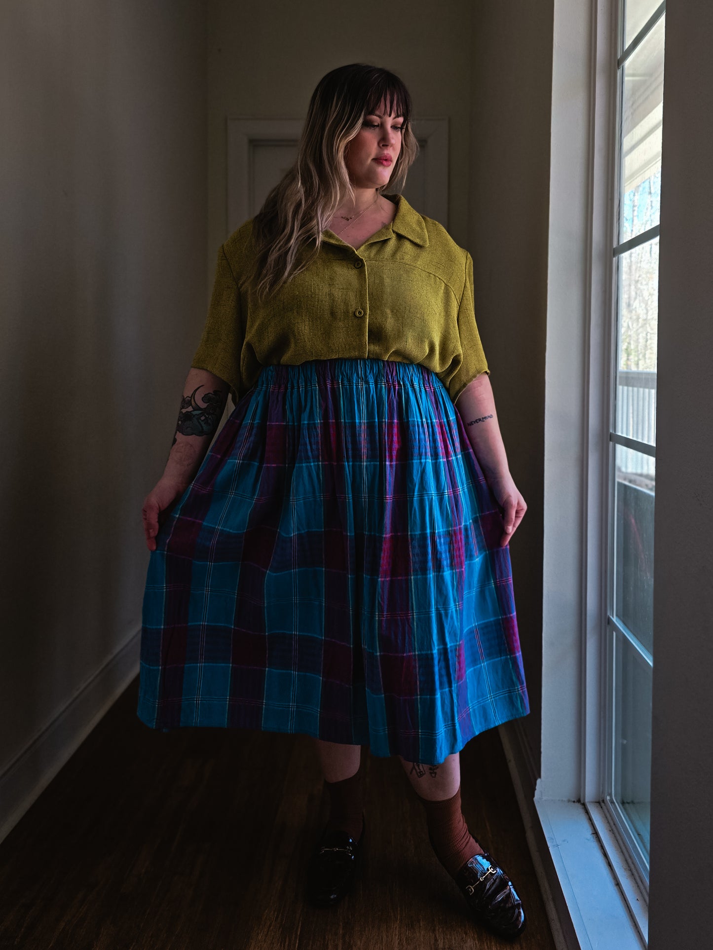 Handmade Plaid Skirt | XL-2X