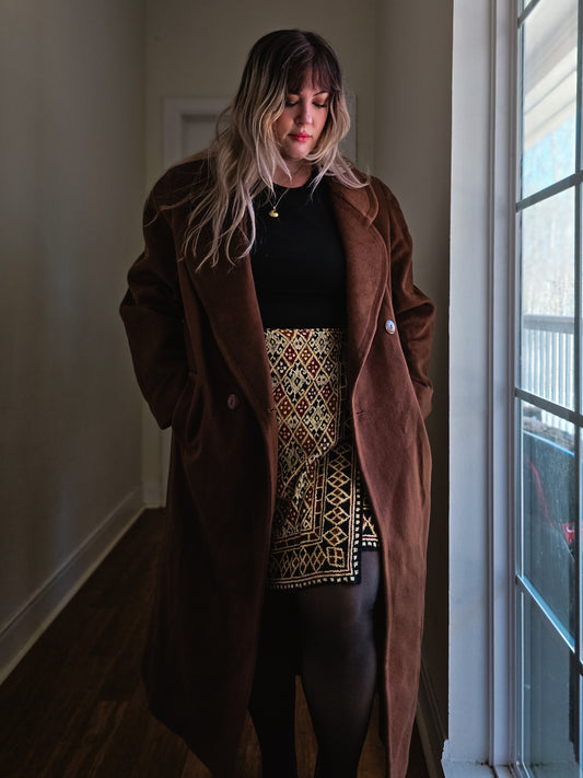 Chestnut Wool Coat | XL-1X